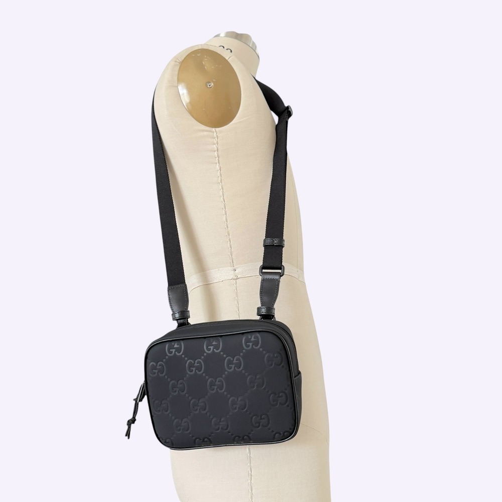 Gucci Edge Mini Shoulder Bag Black GG Matt Rubber, 834246 - Picture 14 of 16